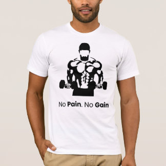 Camiseta No Pain No Gain Bodybuilding & Fitness Gym T-Shirt