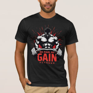Camiseta No Pain No Gain – Diseño de Gimnasio de Fitness Ha