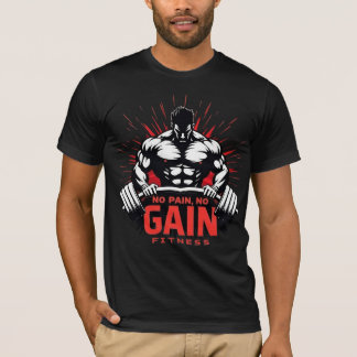 Camiseta No Pain No Gain – Diseño de Gimnasio de Fitness Ha