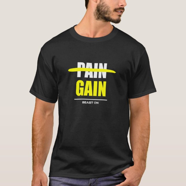 Camiseta No Pain No Gain Fitness Gym Bodybuilding Training  (Anverso)