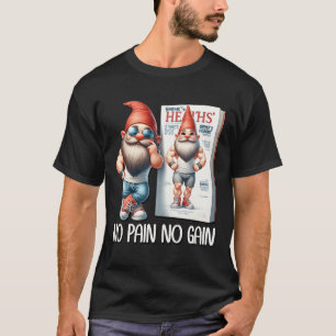 Camiseta No Pain No Gain Gnome Divertido Para Construcción