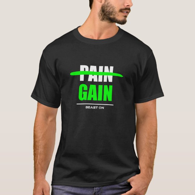 Camiseta No Pain no Gain green Workout Fitness Motivation G (Anverso)