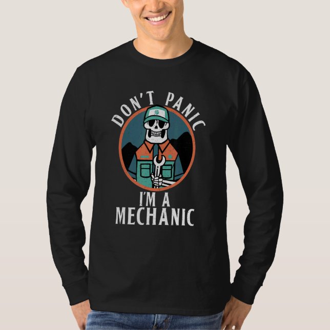 Camiseta No Pánico Mánico De Reparación Mecánica (Anverso)