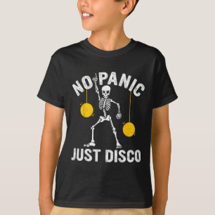 Camiseta No Pánico Sólo Disco Funny Skeleton Dancing Gótico