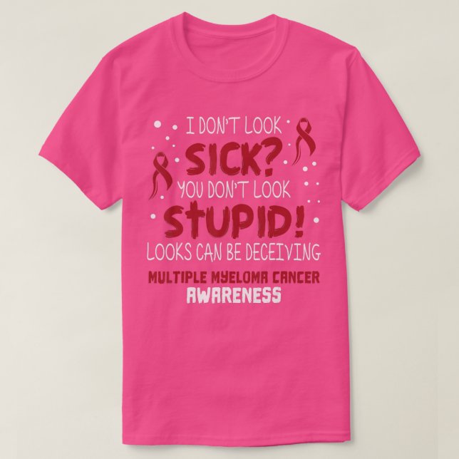 Camiseta No parezco enfermiza, conciencia de cáncer de miel (Diseño del anverso)