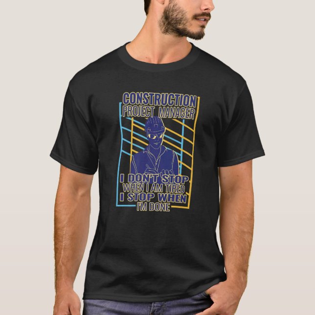 Camiseta No paro a los hombres retro Manag del proyecto de  (Anverso)