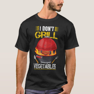 Camiseta No parrillé verduras parrilladas barbacoa fumador