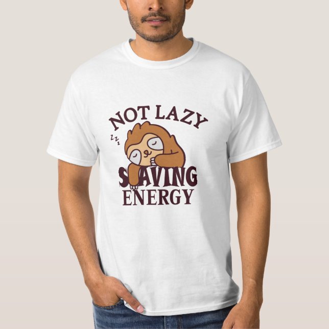 Camiseta No perezoso, ahorrando energía (Anverso)
