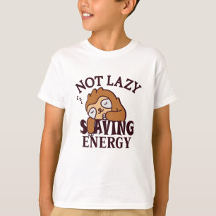 Camiseta No perezoso, ahorrando energía