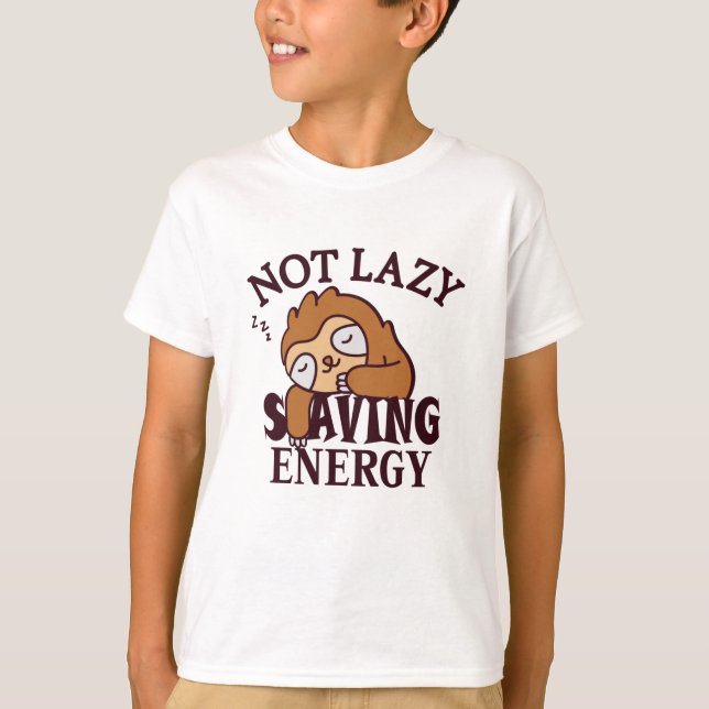 Camiseta No perezoso, ahorrando energía (Anverso)