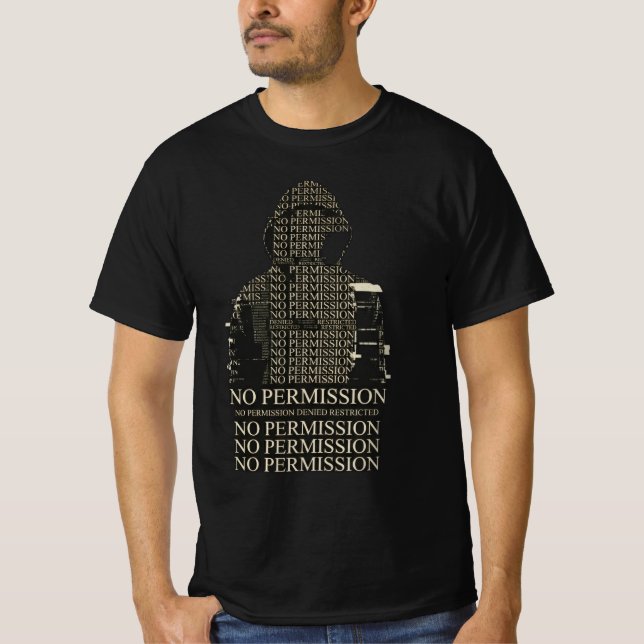 Camiseta No Permission Glitch Tee – DarkGG Minimalist  (Anverso)