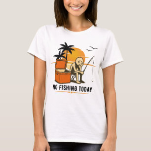 Camiseta No Pescar Hoy Triste Stickman Amantes De La Pesca