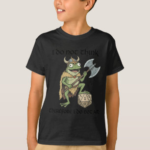 Camiseta No pienso por lo tanto no soy rana divertida vikin