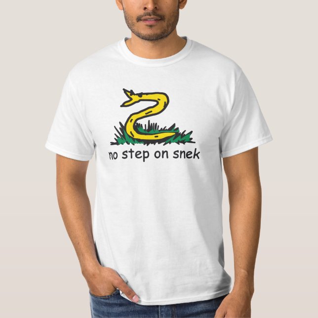 Camiseta No pisar en memes de serpiente parodia de Gadsden  (Anverso)