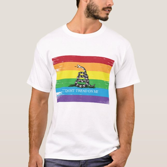 Camiseta No pise en mí el grunge del arco iris de la (Anverso)
