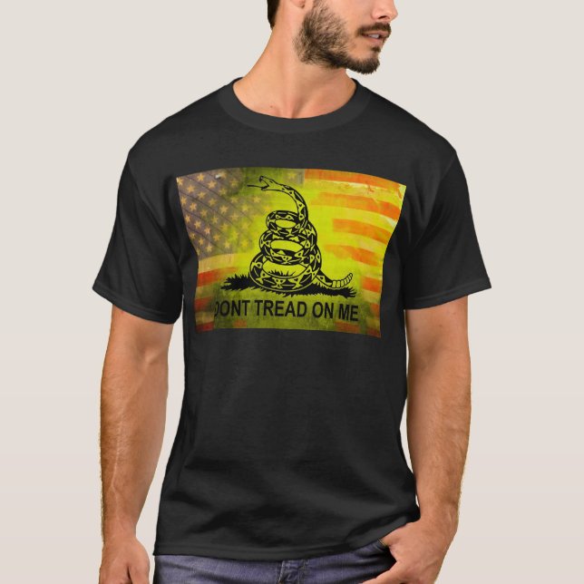 Camiseta No pise en mí la bandera americana de la bandera (Anverso)