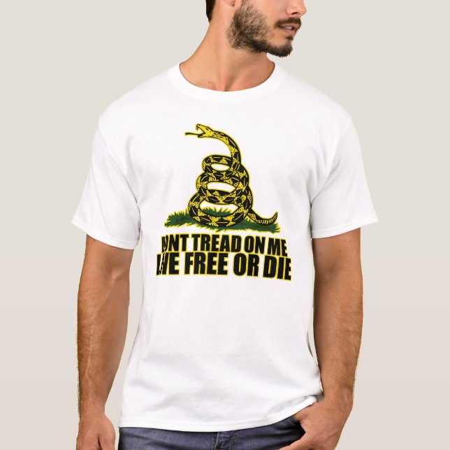 Camiseta No pise en mí - libre vivo ni muera (Anverso)