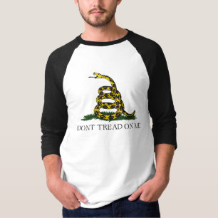 Camiseta No pisotearme bandera Gadsden negra amarilla