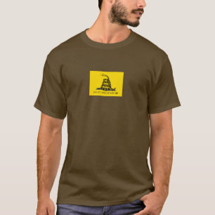 Camiseta No pisotearme bandera Gadsden NEGRO AMARILLO