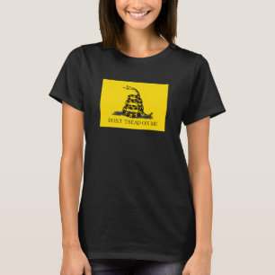Camiseta No pisotearme bandera Gadsden NEGRO AMARILLO