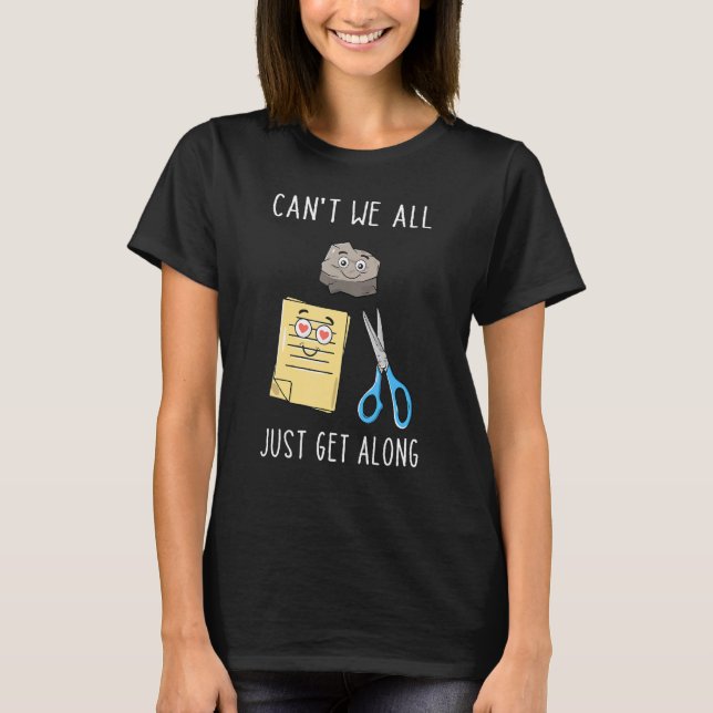 Camiseta ¿No podemos simplemente llevarnos bien Piedra Pape (Anverso)
