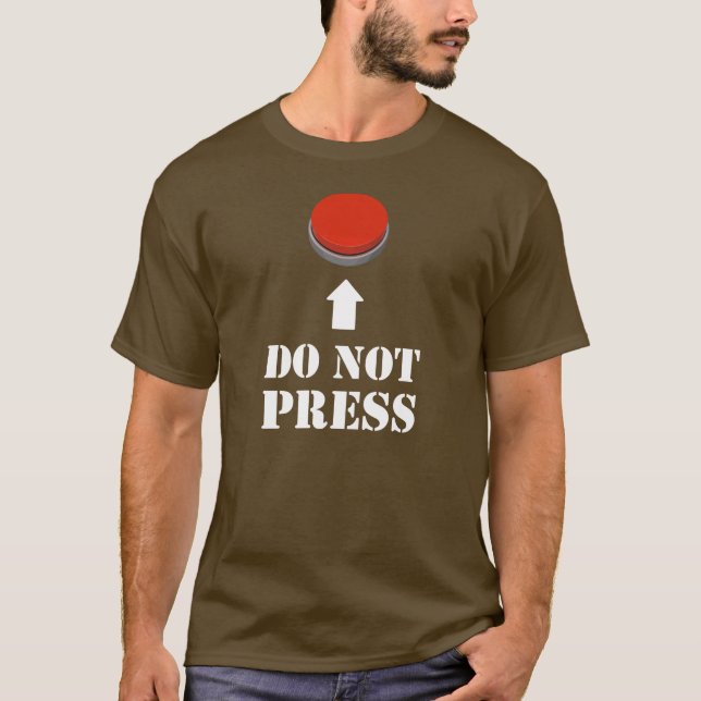 Camiseta No presione el botón rojo (Anverso)