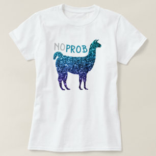 Camiseta No Prob Llama Aqua Parkles sombríos azules