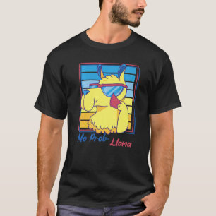 Camiseta No Prob Llama Gafas de Sol Retro Alpaca para anima