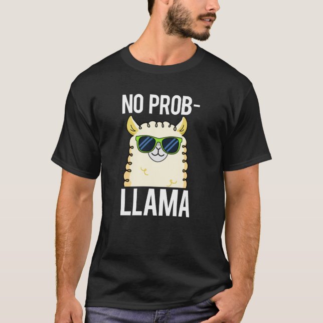 Camiseta No-Prob-Llama Graciosa Llama Guay Pun Dark BG (Anverso)