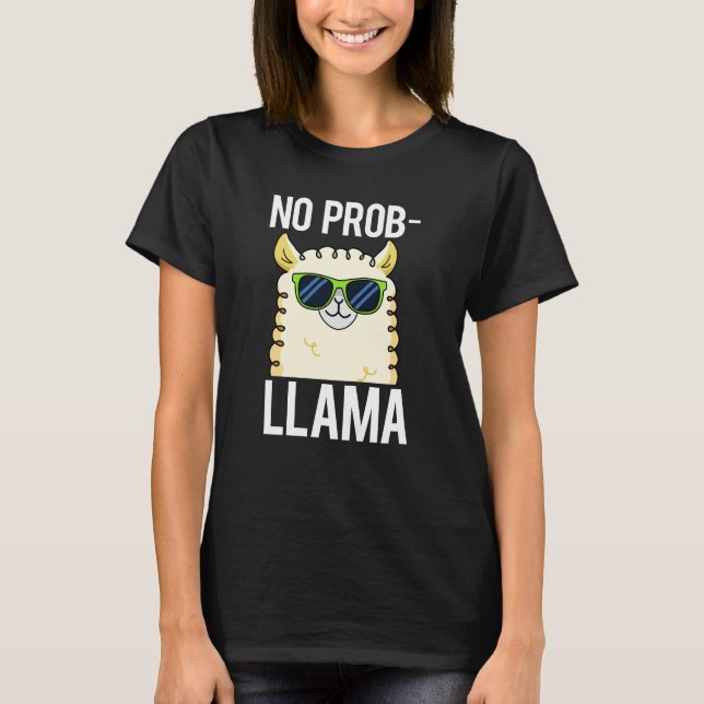 Camiseta No-Prob-Llama Graciosa Llama Guay Pun Dark BG (Anverso)