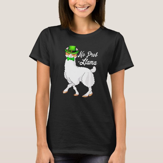 Camiseta No Prob Llama Irish Leprechaun Hat St Patricks Day (Anverso)