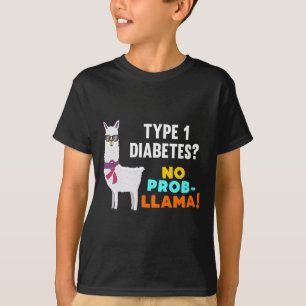 Camiseta No Prob-Llama T1D Tipo 1 Guerrero de la Diabetes