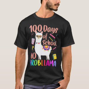 Camiseta No Probllama 100 Días De Escuela LLama Profesores
