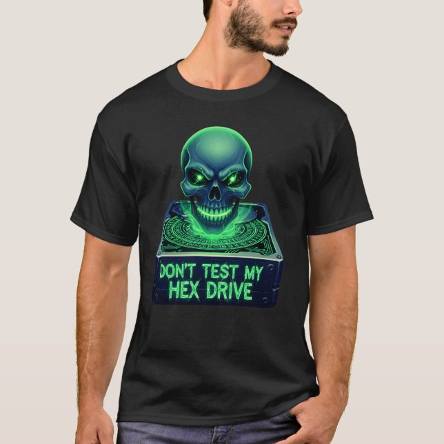 Camiseta No Pruebes Mi Disco Hexagonal (Anverso)