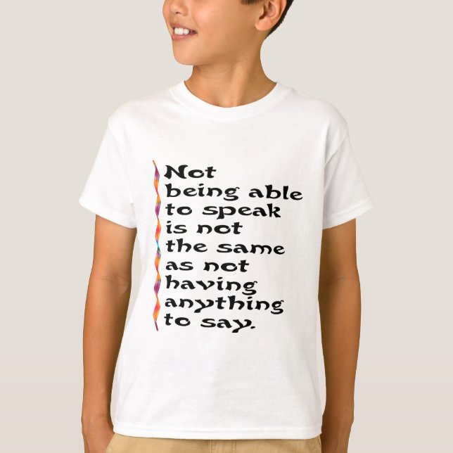 Camiseta No pudiendo hablar… (Anverso)