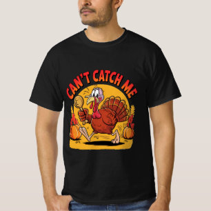 Camiseta No Puede Atraparme Pavo Divertido Corriendo Día de