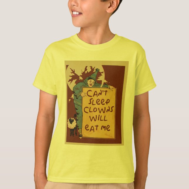 Camiseta No puede dormir los payasos me comerá (Anverso)