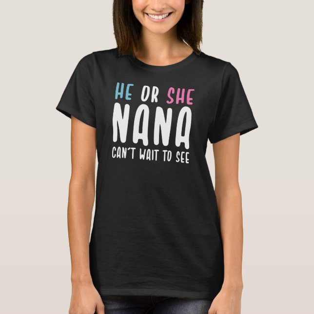 Camiseta No puede esperar a ver la revelación de género (Anverso)