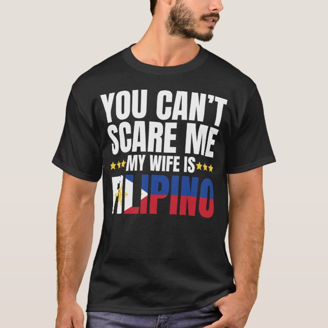 CAMISETA NO PUEDES ATRAVESAR A MI ESPOSA ES FILIPINO (Anverso)
