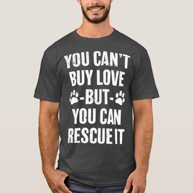 Camiseta No puedes comprar amor pero puedes rescatarlo gato (Anverso)