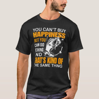 Camiseta No puedes comprar felicidad pero puedes pescar