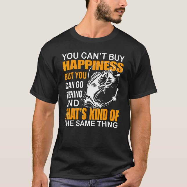 Camiseta No puedes comprar felicidad pero puedes pescar (Anverso)