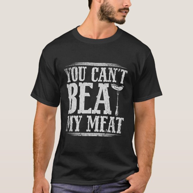 Camiseta No puedes vencer a mi parrillada de carne (Anverso)