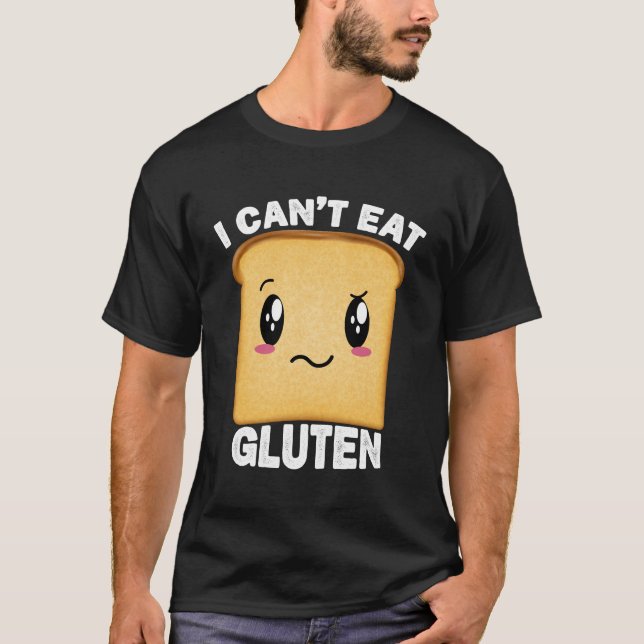 Camiseta No puedo comer Gluten Funny Kawaii (Anverso)