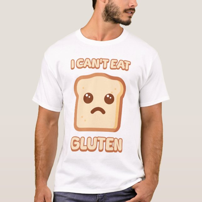 Camiseta ¡No puedo comer Gluten! Personalizado de pan de co (Anverso)