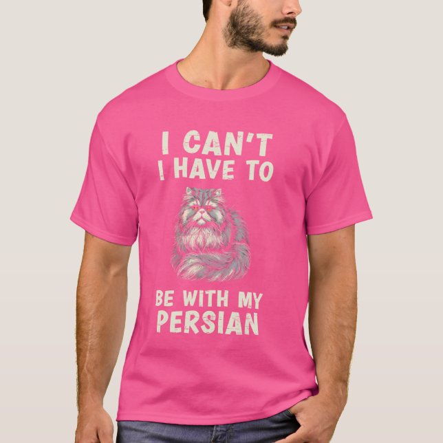 Camiseta No puedo estar con mi gato persa (Anverso)
