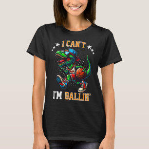 Camiseta No puedo, estoy dibujando dinosaurio T Rex niños 