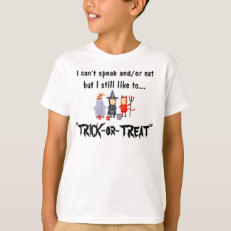 Camiseta No puedo hablar o comer… truco o la invitación