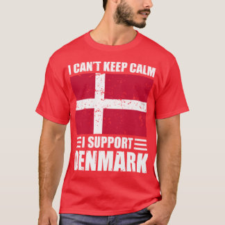 Camiseta No puedo mantener la calma Apoyo a dinamarca Footb