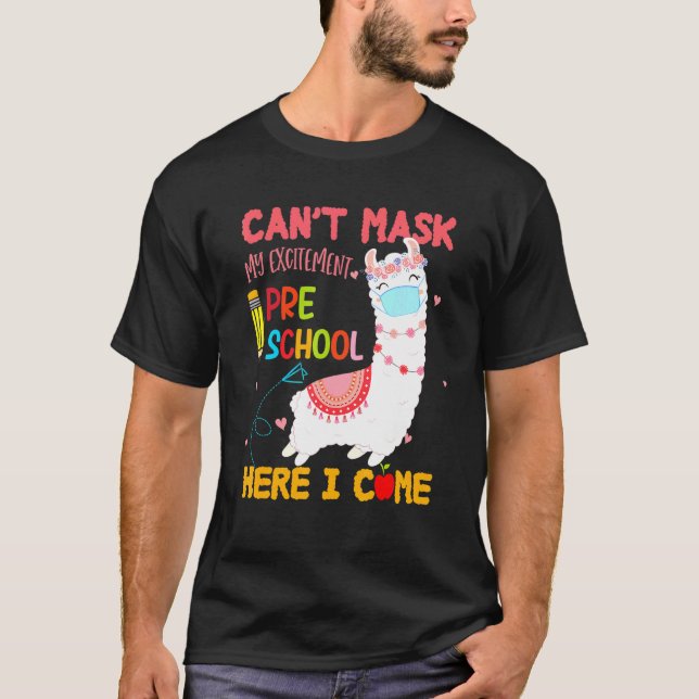 Camiseta No puedo mascar mi emoción preescolar aquí vengo L (Anverso)